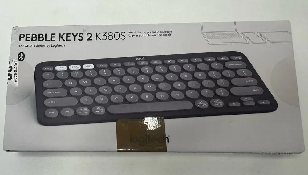 Logitech Pebble Keys 2 K380S Compact Bluetooth Multi-Device Keyboard Gray.